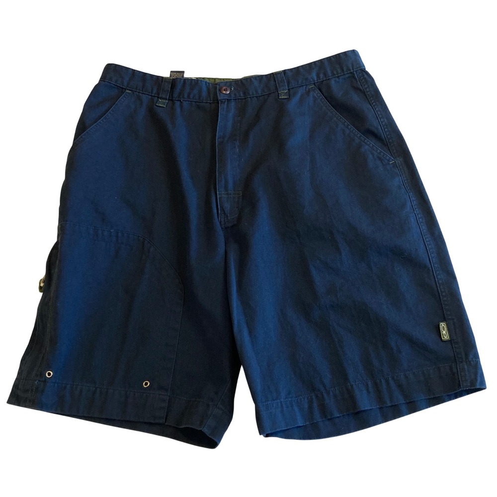 Vintage OP Ocean Pacific Shorts Mens 36 (Fit 35) Navy Blue Cotton Twill Utility
